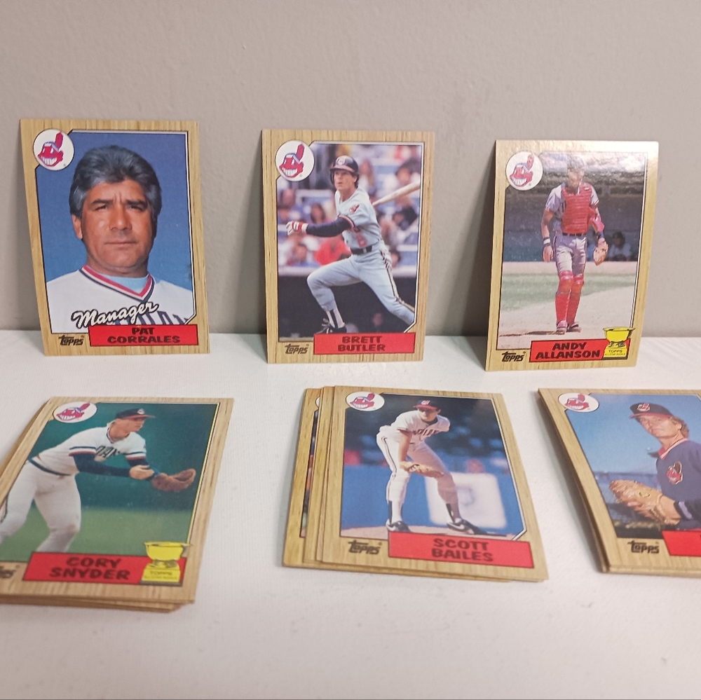 1987 Topps Cleveland Indians baseball cards, lots of 24 cars